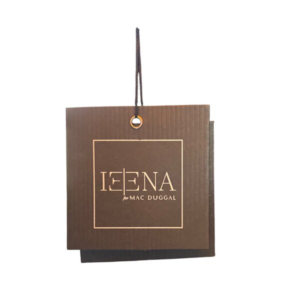 Mac Duggal Sequin Front Twist Cut Out Midi Sheath Dress Black 2 New With Tags - Picture 13 of 13